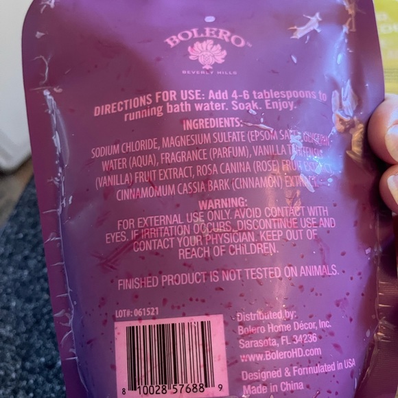 Bolero Bath Crystals & 3 face masks - Picture 5 of 7